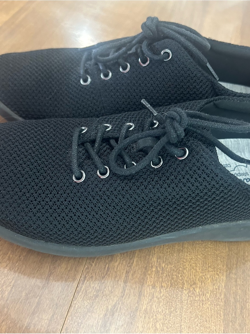 Clarks Women’s Black Knit Lace-Up Sneakers - Picture 2 of 7